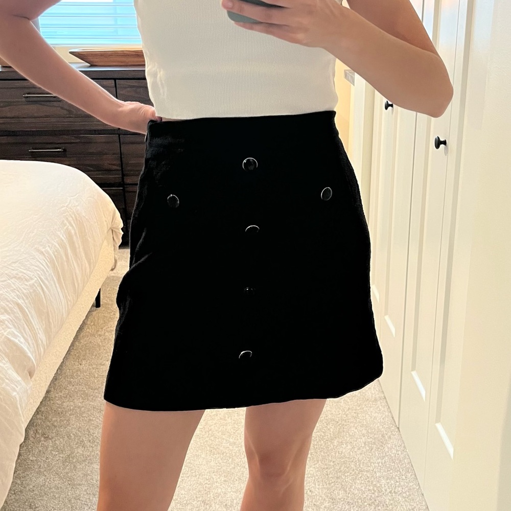 NWT Anthropologie Black Mini A-Line Skirt, S